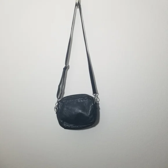 Margot, Black Leather Crossbody Bag - Picture 3 of 7